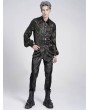 Devil Fashion Gothic Steampunk Chain Vintage Zip Up Shirt for Men