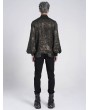 Devil Fashion Gothic Steampunk Chain Vintage Zip Up Shirt for Men