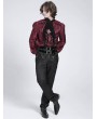 Devil Fashion Red Retro Gothic Victorian Vampire Ruffle Long Sleeve Shirt for Men