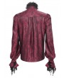 Devil Fashion Red Retro Gothic Victorian Vampire Ruffle Long Sleeve Shirt for Men