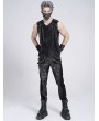 Devil Fashion Black Gothic Punk Decadent Eyelet Strap Sleeveless T-Shirt for Men