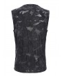 Devil Fashion Black Gothic Punk Decadent Eyelet Strap Sleeveless T-Shirt for Men