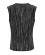 Devil Fashion Black Gothic Punk Striped Mesh Splicing Sleeveless T-Shirt for Men