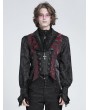 Devil Fashion Black and Red Retro Gothic Victorian Swallowtail Waistcoat for Men