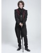 Devil Fashion Black and Red Retro Gothic Victorian Swallowtail Waistcoat for Men