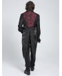 Devil Fashion Black and Red Retro Gothic Victorian Swallowtail Waistcoat for Men