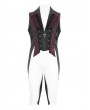 Devil Fashion Black and Red Retro Gothic Victorian Swallowtail Waistcoat for Men