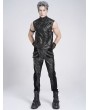 Devil Fashion Black Gothic Punk Studded Stand Collar Waistcoat for Men