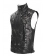 Devil Fashion Black Gothic Punk Studded Stand Collar Waistcoat for Men