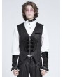Devil Fashion Black Gothic Vintage Patterned Zip Front Waistcoat for Men