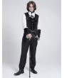 Devil Fashion Black Gothic Vintage Patterned Zip Front Waistcoat for Men