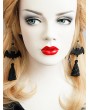 Black Retro Gothic Bat Tassel Dangle Earrings