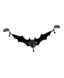 Black Gothic Bat Retro Crystal Pendant Headband