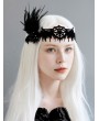 Black Gothic Baroque Spider Web Feather Headdress