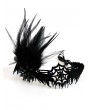 Black Gothic Baroque Spider Web Feather Headdress