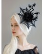 Black Gothic Mesh Flower Spider Web Hair Clip