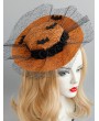 Brown Gothic Bat Rose Mesh Top Hat Headdress