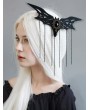 Black Gothic Bat Crystal Chain Tassel Hairclip