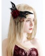 Black Felt Gothic Rose Tassel Bat Headdress