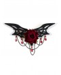 Black Felt Gothic Rose Tassel Bat Headdress
