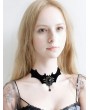 Black Gothic Bat Retro Crystal Pendant Choker