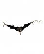 Black Gothic Bat Retro Crystal Pendant Choker