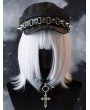 Black Gothic Spiked Rivet Multi-Ring Newsboy Hat