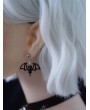 Black Gothic Vampire Bat Wing Stud Earrings