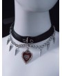 Black Punk Gothic Silver Chain Heart Pendant Choker