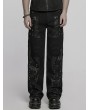 Punk Rave Black Gothic Punk Street Studded Straight Pants for Men