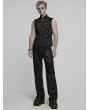 Punk Rave Black Gothic Punk Street Studded Straight Pants for Men