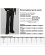 Punk Rave Black Gothic Punk Street Studded Straight Pants for Men