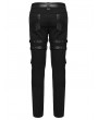 Punk Rave Black Gothic Metal Punk Rock Tight Fit Pants for Men