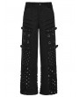 Punk Rave Black Gothic Punk Metallic Straight Loose Pants for Men