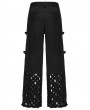 Punk Rave Black Gothic Punk Metallic Straight Loose Pants for Men