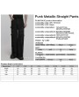Punk Rave Black Gothic Punk Metallic Straight Loose Pants for Men