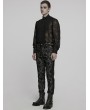 Punk Rave Black Retro Gothic Palace Embroidered Pattern Pants for Men