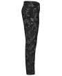Punk Rave Black Retro Gothic Palace Embroidered Pattern Pants for Men