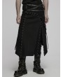 Punk Rave Black Gothic Punk Asymmetric Versatile Skirt for Men