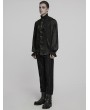 Punk Rave Black Retro Gothic Glamorous Textured Party Shirt for Men