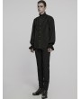 Punk Rave Black Gothic Vintage Lace Splicing Shirt for Men