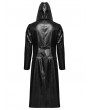 Punk Rave Black Gothic Punk Detachable Hooded Leather Jacket for Men