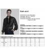 Punk Rave Black Gothic Dark Rose Patterned Loose Shirt for Men