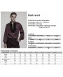 Punk Rave Red Gothic Dark Rose Patterned Loose Shirt for Men
