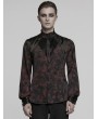 Punk Rave Black and Red Vintage Gothic Fitted Shirt for Men