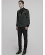 Punk Rave Black and Green Vintage Gothic Fitted Shirt for Men