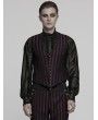 Punk Rave Red Retro Gothic Steampunk Striped Vest for Men