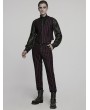 Punk Rave Red Retro Gothic Steampunk Striped Vest for Men
