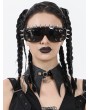 Dark in love Black Gothic Punk Batwing Leather O-Ring Star Drop Choker