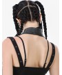 Dark in love Black Gothic Punk Batwing Leather O-Ring Star Drop Choker